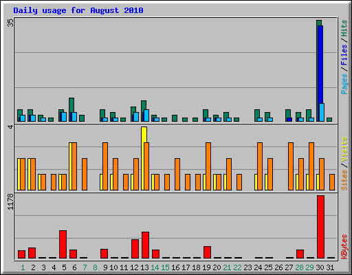 Daily usage for August 2010