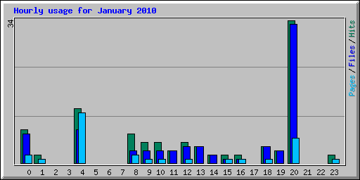 Hourly usage for January 2010